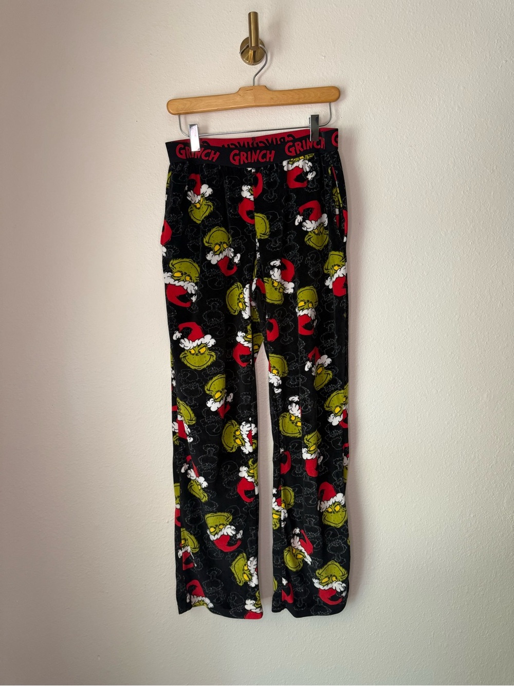 The Grinch Dr. Seuss Kids Fleece Pajama Pants Black Christmas Holiday Size S/CH